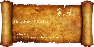 Hradek Atala névjegykártya
